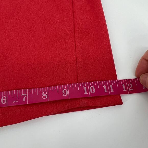 Vintage Jumpsuit 60s 70s Hand Made Wide Leg Womens Mediium Coral Red White Lace - Picture 13 of 13